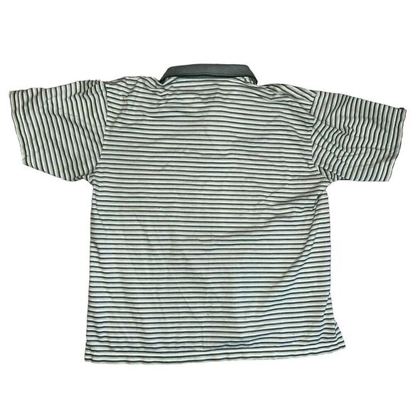Callaway Golf Polo Size Large Striped Green White Short Sleeve Two-Ply y2k - Picture 2 of 10